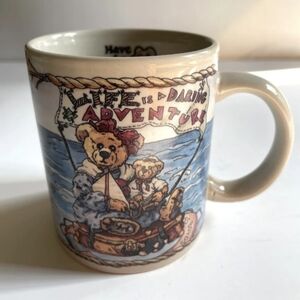 🆕Boyds Bears Inspirational Quote "Life Is a Daring Adventure" Bear Coffee Mug